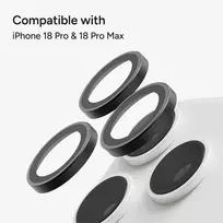Zagg Glass Elite atspindžio mažinimo kameros žiedai, skirti iPhone 18 Pro Max / 17 Pro Max / 18 Pro / 17 Pro, juodi