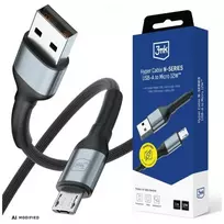 3mk Hyper Cable N-Series USB-A į Micro-USB kabelis, 1 m, 12 W, juodas