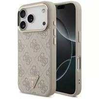 Guess 4G Triangle Logo MagSafe dėklas iPhone 18 Pro / 17 Pro, rožinis auksas