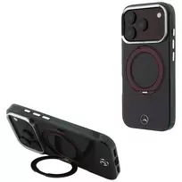 Mercedes Ring Stand Iconic Logo MagSafe telefono dėklas, skirtas iPhone 18 Pro Max / 17 Pro Max, bordo spalvos