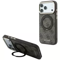 Guess GUE005690 Ring Stand 360 4G Classic Logo MagSafe telefono dėklas, skirtas iPhone 18 Pro Max / 17 Pro Max, rudas