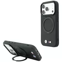 BMW Kevlar Ring Stand 360 dėklas su MagSafe, skirtas iPhone 18 Pro / 17 Pro, juodas