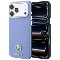 Dėklas Guess Grained Round Strass Logo MagSafe telefonui iPhone 18 Pro Max / 17 Pro Max, mėlynas