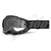 Krosiniai 100% Accuri 2 ENDURO MOTO akiniai (Skaidrus stikliukas) juodi