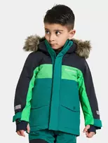 Didriksons žieminė striukė su augimo funkcija - BJÄRVEN KIDS PARKA 2 Petrol Žalias (yra vietoje)
