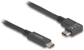 DeLOCK USB 10Gbps kabelis USB Type-C male į USB Type-C male kampuotas kairėn / dešinėn 1 m 4K PD 60 W su E-Marker, 1 m, USB C, USB C, 10Gbit/s, Juodas