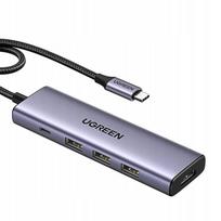 Hub USB-C Ugreen CM511, HDMI 4K 60Hz, 2x USB 3.2, 2x USB-C 3.2, PD | UGR5682 | 6941876239993