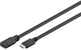 Goobay USB-C prailginimas (USB 3.1 1-oji karta), juodas, 1 m, 1 m, USB C, USB C, USB 3.2 Gen 1 (3.1 Gen 1), 5Gbit/s, juodas