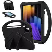 Planšetinio kompiuterio dėklas 4kom.pl FunColor, skirtas Xiaomi Pad 7 / Pad 7 Pro 11.2, šarvuotas / Xiaomi Pad 7 Pro, juodas – apsauginis su stovu
