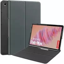 Planšetinio kompiuterio dėklas 4kom.pl Smart Case, skirtas Lenovo Tab Plus, tamsiai žalias – apsauginis su stovu