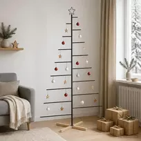 Metalinė Kalėdų eglutė su stovu KUOPIO 210 cm Plienas Juoda