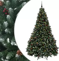 Dirbtinė žalia kalėdinė eglutė su žaisliukais 300 cm 600 LED