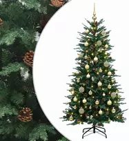 Dirbtinė Sulankstoma Kalėdų Eglutė 120 cm 150 LED Šilta balta