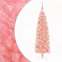 Dirbtinė siaura kalėdinė eglutė su žaisliuku 240 cm 300 LED