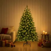 Dirbtinė Sulankstoma Kalėdų Eglutė 120 cm 150 LED Šilta balta