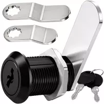 Spintelės užraktas juodas metalinis 20 mm, 2 raktai N171