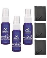 6 dalių optikos valymo rinkinys: 3x 60 ml skystis ir 3 mikropluošto šluostės