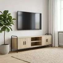 TV staliukas Televizoriaus spintelė 146 x 33 x 50 cm Sonoma ąžuolas