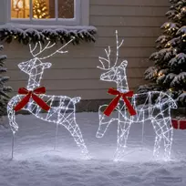 Kalėdų elnias 2 vnt. 90 LED Šalta balta