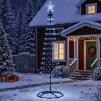 LED kūginė kalėdinė eglutė 180 cm 250 LED Šalta balta Plienas