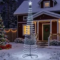 LED kūginė kalėdinė eglutė 250 cm 470 LED Šalta balta Plienas
