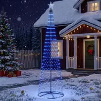 LED kūginė kalėdinė eglutė 250 cm 470 LED Mėlyna Plienas Balta