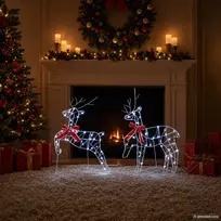 Kalėdų elnias 6 vnt. 270 LED Šalta balta