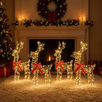 Kalėdų elnias 4 vnt. 360 LED Šilta balta 33 x 12 x 55 cm