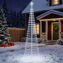 LED kūginė kalėdinė eglutė 250 cm 470 LED Šalta balta Plienas