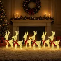 Kalėdų elnias 6 vnt. 160 LED Šilta balta 33 x 12 x 55 cm