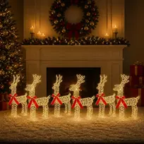 Kalėdų elnias 6 vnt. 160 LED Šilta balta 33 x 12 x 55 cm