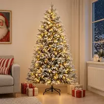 Dirbtinė Sulankstoma Kalėdų Eglutė 240 cm 300 LED Šilta balta