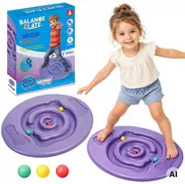 WOOPIE apvali violetinė balansinė lenta su disko labirintu