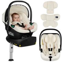 Automobilinė kėdutė Lionelo Astrid i-Size Set Plus Beige Cream, 40–87 cm, ISOFIX pagrindas, 180° pasukimas