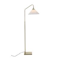 Kreminės spalvos/žalvario spalvos iš tekstilės pastatomas šviestuvas su sulankstoma konstrukcija (aukštis 155 cm) Kate – Ellos Home