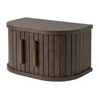 Tamsios natūralios spalvos pakabinamas/su lentynomis naktinis staliukas iš ąžuolo Meta – Unique Furniture