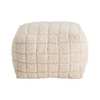 Kreminės spalvos pufas Check – Ellos Home
