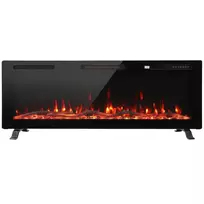 Itin plonas elektrinis židinys, skirtas montuoti į sieną arba kabinti ant jos, su nuotolinio valdymo pulteliu, 127 cm