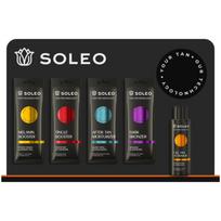 „Soleo“ ekrano stovas su vieta buteliukui gelio įdegio aktyvatoriaus ir paketėliams (4 juodi kabliukai)