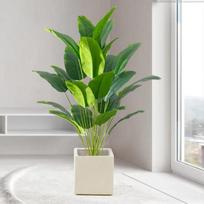 1 vnt. Dirbtiniai augalai Didelė tropinė palmė Netikri bananų augalų lapai Realus prisilietimas Plastikinis Monstera Namų sodo vakarėlio dekoravimui 88cm 24 Leaves