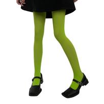 Women’s Solid Colored Full Footed Tights Pantyhose Vibrant Color Opaque Fashion Tights Hosiery green