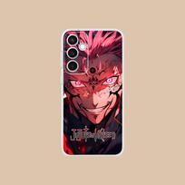 Jujutsu Kaisen Sukuna Mobile Phone Case for Samsung Galaxy S25 S24 S23 S22 S21Plus FE Ultra Clear Colour Cover Cover Pretty Galaxy S25 black