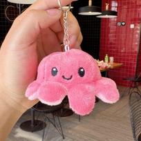 Apverčiama aštuonkojo pliušinė raktų pakabuko lėlė pakabukas vaikams dovanų Pink black