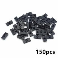 150Pcs MOC Thin Brick Parts Plate Modified 1x2 with 1 Stud Compatible 15573 Bricks DIY Assmble Building Blocks Particle Kid Toys black