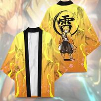 Anime Kimono Demon Slayer Kimetsu No Yaiba Japan Cloak Kimono Haori Yukata Cosplay Shirt Coat Women Men Summer Clothes S black