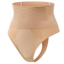 High Waist Tummy Control Thong Shaper - Breathable, Cutout Design, Hip Lift & Buttocks Revealing M smėlis