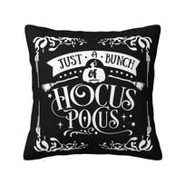 Custom Luxury Halloween Just A Bunch Of Hocus Pocus Cushion Cover for Sofa Velvet Throw Pillow Case 16x16Inch