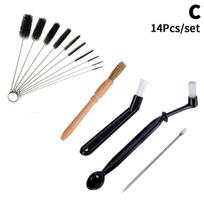 3/4/5/14Pcs Coffee Machine Cleaning Set Coffee Grinder Brush For Espresso Coffee Machine Brewing Group Head Cleaning Brush black