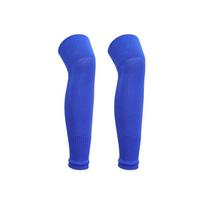 1Pair Breathable Football Leg Guards Socks Knee Over Calf Long Sock for Soccer Sports Shin Protection Adult Children M blue