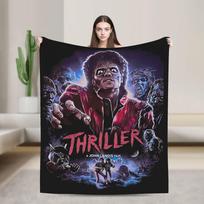 MJ Pirštinė Senovinės Michael Jackson Antklodės Koralinis Vilnos Pliušas Tekstilės Dekoras Kvėpuojanti Mesti Antklodė Lovos Patalynė Kelioninė Antklodė 75x90cm black